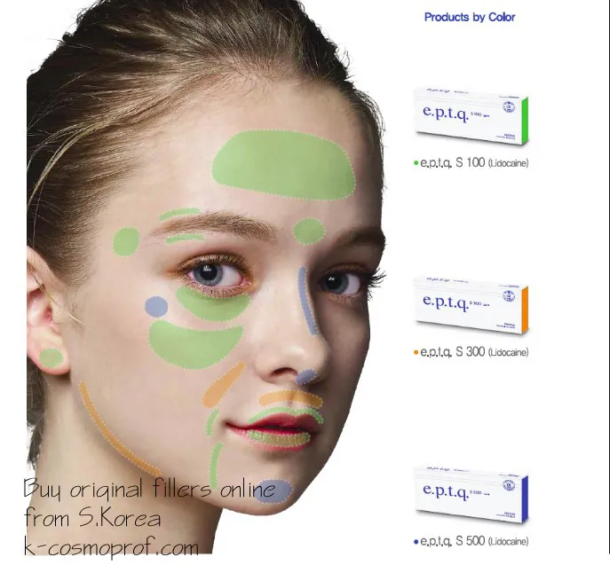 e.p.t.q. Cross-Linked Hyaluronic Acid Dermal Filler S100, S300, S500 LIDOCAINE / 1pcs S.Korea